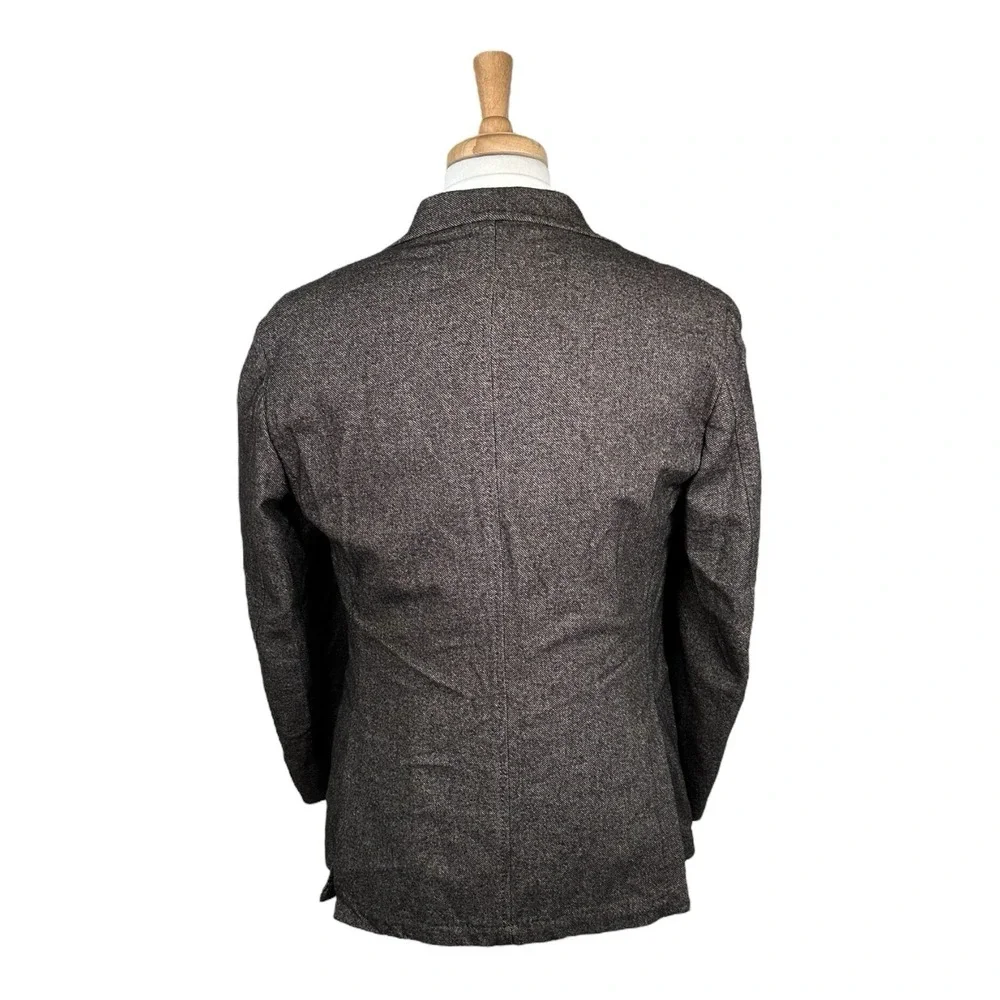 Tombolini Brown Woven Wool Cotton Blend Blazer Mens 40R NS08 I764 U290